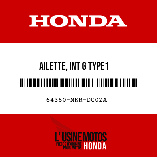image de 64380-MKR-DG0ZA AILETTE, INT G TYPE1