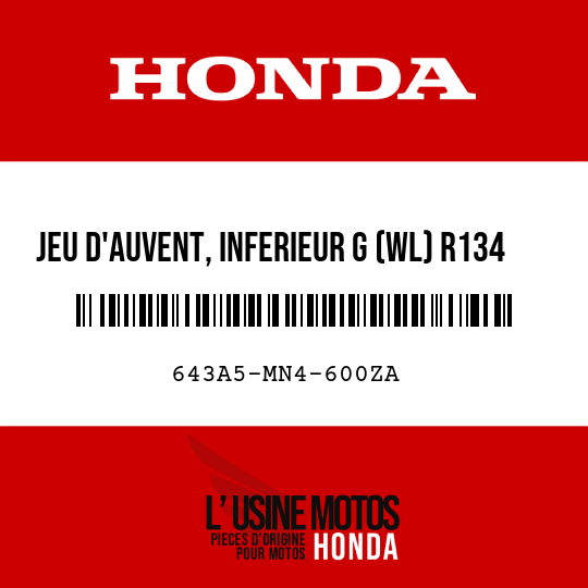 image de 643A5-MN4-600ZA JEU D'AUVENT, INFERIEUR G (WL) R134 