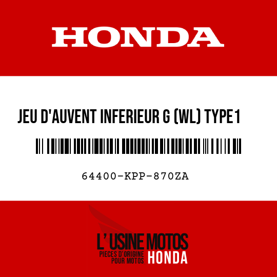image de 64400-KPP-870ZA JEU D'AUVENT INFERIEUR G (WL) TYPE1