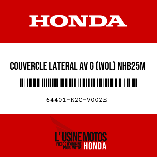 image de 64401-K2C-V00ZE COUVERCLE LATERAL AV G (WOL) NHB25M