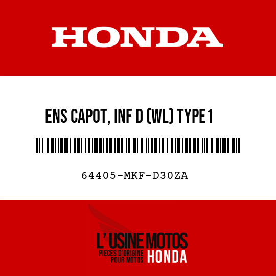 image de 64405-MKF-D30ZA ENS CAPOT, INF D (WL) TYPE1