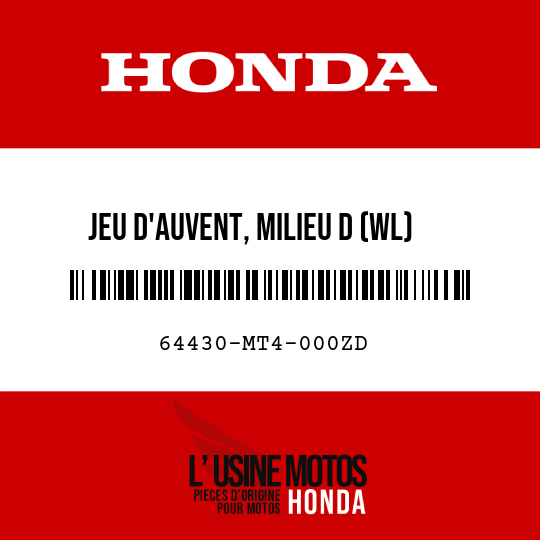 image de 64430-MT4-000ZD JEU D'AUVENT, MILIEU D (WL) NH193P/TYPE2 