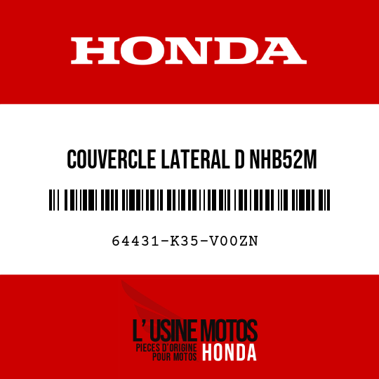 image de 64431-K35-V00ZN COUVERCLE LATERAL D NHB52M