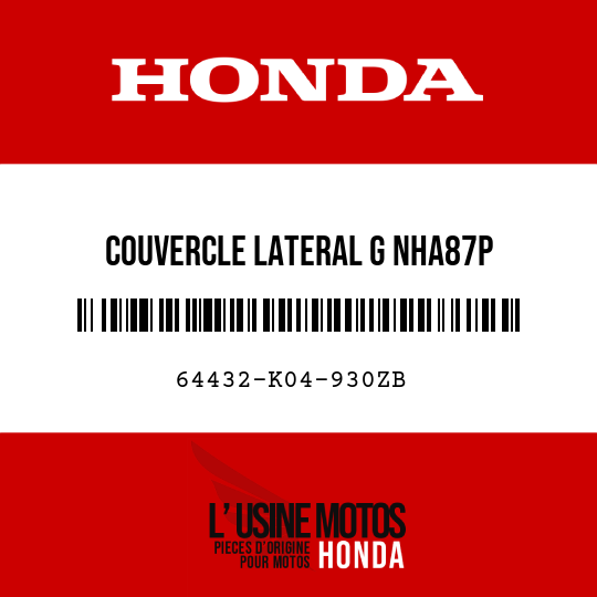 image de 64432-K04-930ZB COUVERCLE LATERAL G NHA87P