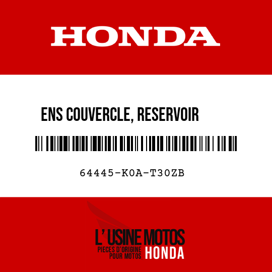 image de 64445-K0A-T30ZB ENS COUVERCLE, RESERVOIR     CARBURANT G (WL) TYPE1