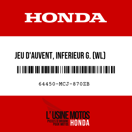 image de 64450-MCJ-870ZB JEU D'AUVENT, INFERIEUR G. (WL) TYPE2 
