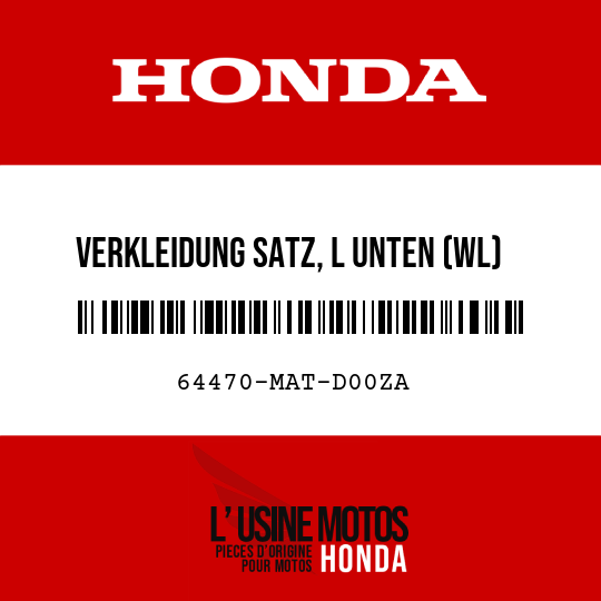 image de 64470-MAT-D00ZA VERKLEIDUNG SATZ, L UNTEN (WL) TYPE4  (TYPE4 )