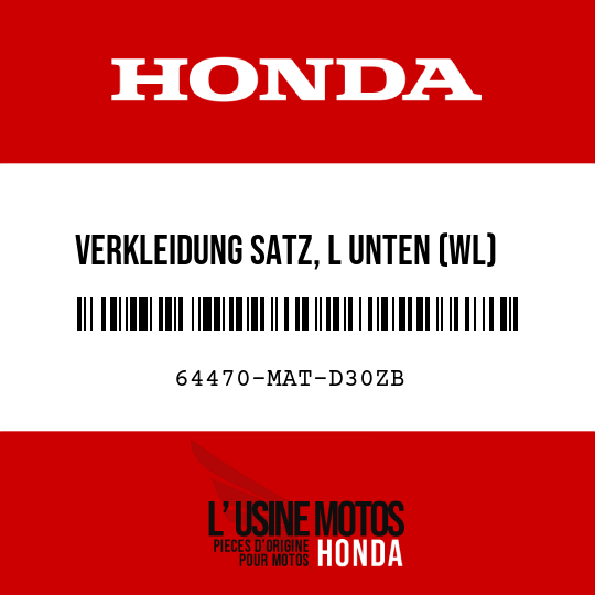 image de 64470-MAT-D30ZB VERKLEIDUNG SATZ, L UNTEN (WL) TYPE8 (TYPE8 )
