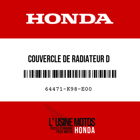 image de 64471-K98-E00 COUVERCLE DE RADIATEUR D