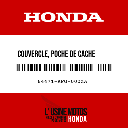 image de 64471-KFG-000ZA COUVERCLE, POCHE DE CACHE     INTERNE D NH186R 
