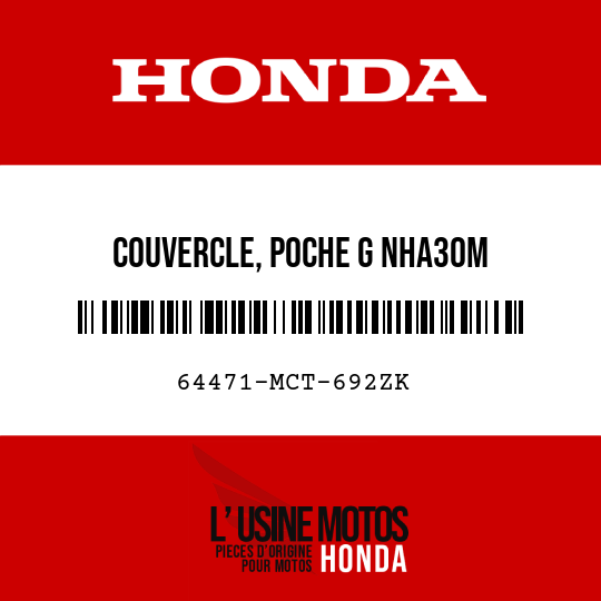 image de 64471-MCT-692ZK COUVERCLE, POCHE G NHA30M 