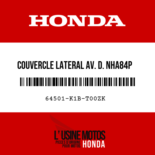 image de 64501-K1B-T00ZK COUVERCLE LATERAL AV. D. NHA84P