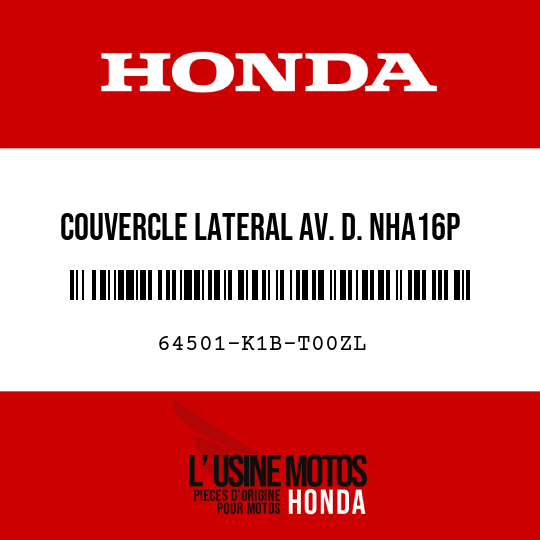 image de 64501-K1B-T00ZL COUVERCLE LATERAL AV. D. NHA16P