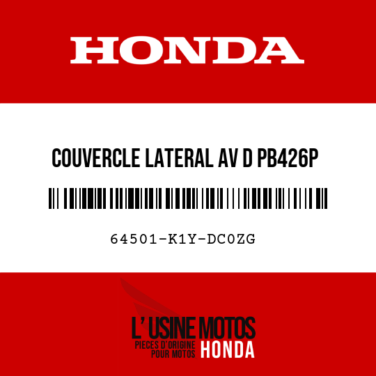 image de 64501-K1Y-DC0ZG COUVERCLE LATERAL AV D PB426P