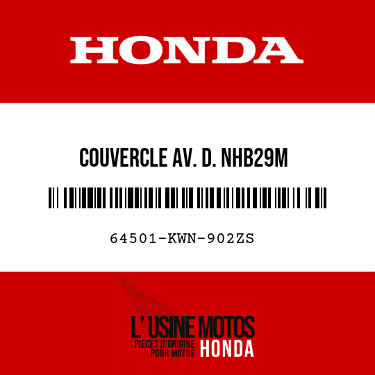 image de 64501-KWN-902ZS COUVERCLE AV. D. NHB29M