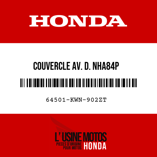 image de 64501-KWN-902ZT COUVERCLE AV. D. NHA84P