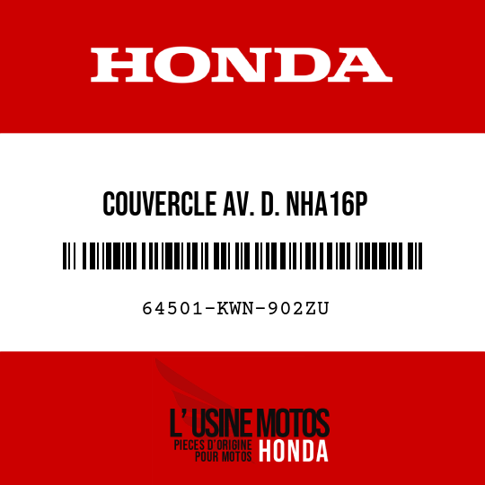 image de 64501-KWN-902ZU COUVERCLE AV. D. NHA16P