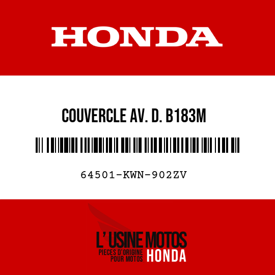 image de 64501-KWN-902ZV COUVERCLE AV. D. B183M