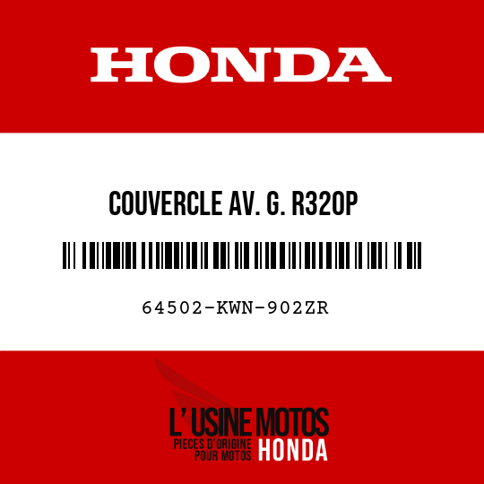 image de 64502-KWN-902ZR COUVERCLE AV. G. R320P
