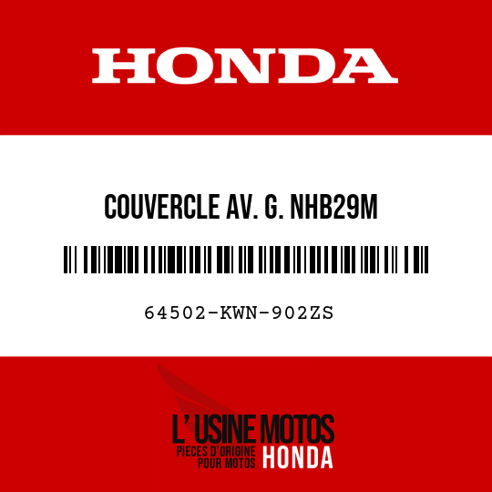 image de 64502-KWN-902ZS COUVERCLE AV. G. NHB29M