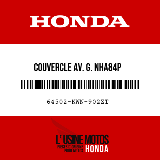 image de 64502-KWN-902ZT COUVERCLE AV. G. NHA84P
