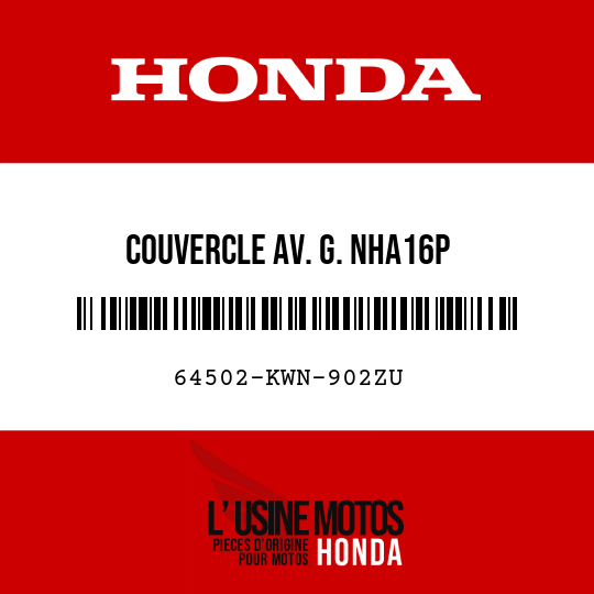 image de 64502-KWN-902ZU COUVERCLE AV. G. NHA16P