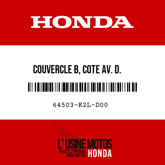 image de 64503-K2L-D00 COUVERCLE B, COTE AV. D.