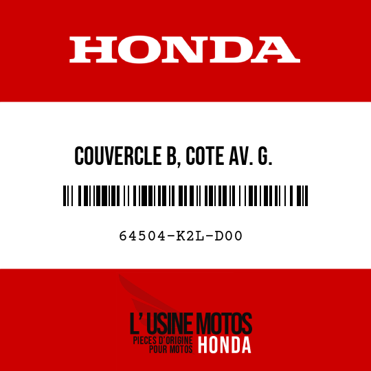 image de 64504-K2L-D00 COUVERCLE B, COTE AV. G.