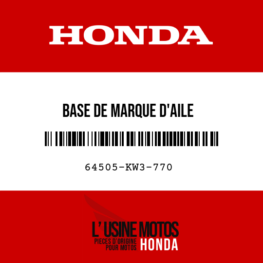 image de 64505-KW3-770 BASE DE MARQUE D'AILE
