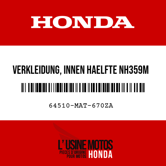 image de 64510-MAT-670ZA VERKLEIDUNG, INNEN HAELFTE NH359M  (NH359M STUMMES SCHWARTZ-METALLIC)