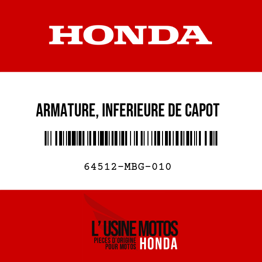 image de 64512-MBG-010 ARMATURE, INFERIEURE DE CAPOT LATERAL AV D
