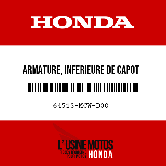 image de 64513-MCW-D00 ARMATURE, INFERIEURE DE CAPOT LATERAL AV G
