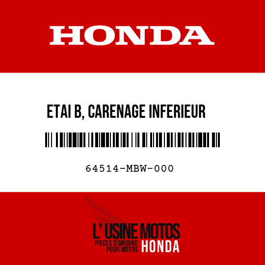 image de 64514-MBW-000 ETAI B, CARENAGE INFERIEUR
