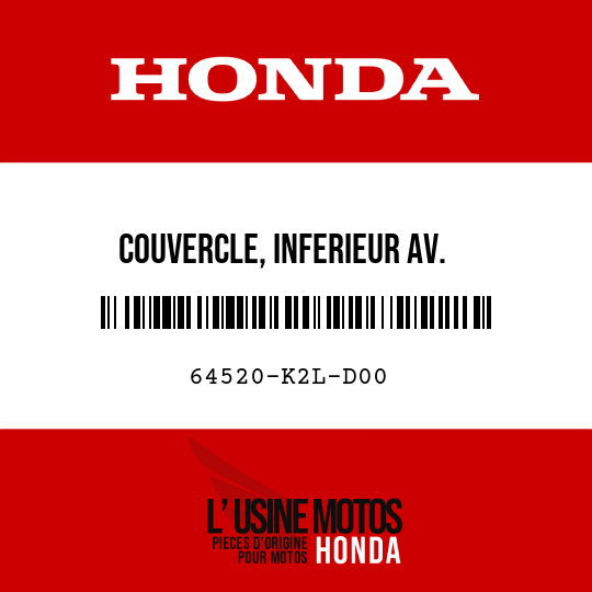 image de 64520-K2L-D00 COUVERCLE, INFERIEUR AV.