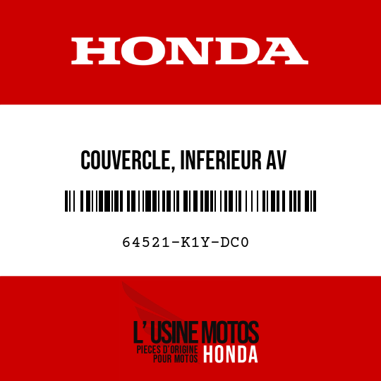 image de 64521-K1Y-DC0 COUVERCLE, INFERIEUR AV