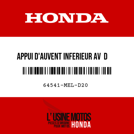 image de 64541-MEL-D20 APPUI D'AUVENT INFERIEUR AV  D