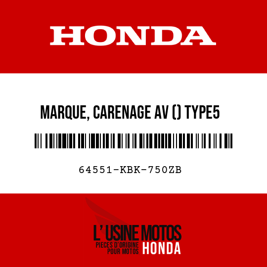 image de 64551-KBK-750ZB MARQUE, CARENAGE AV () TYPE5