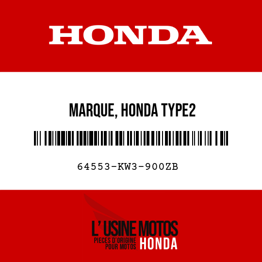 image de 64553-KW3-900ZB MARQUE, HONDA TYPE2