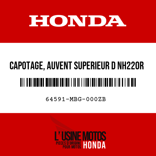 image de 64591-MBG-000ZB CAPOTAGE, AUVENT SUPERIEUR D NH220R 