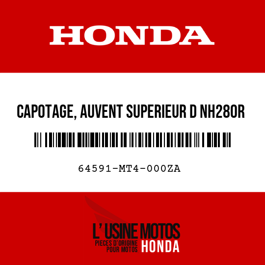 image de 64591-MT4-000ZA CAPOTAGE, AUVENT SUPERIEUR D NH280R 