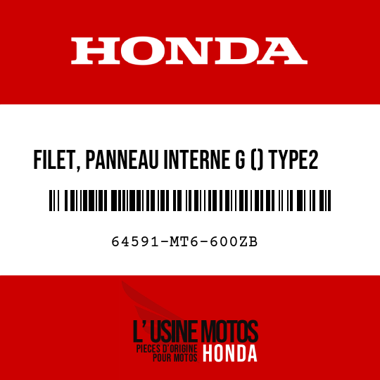 image de 64591-MT6-600ZB FILET, PANNEAU INTERNE G () TYPE2 