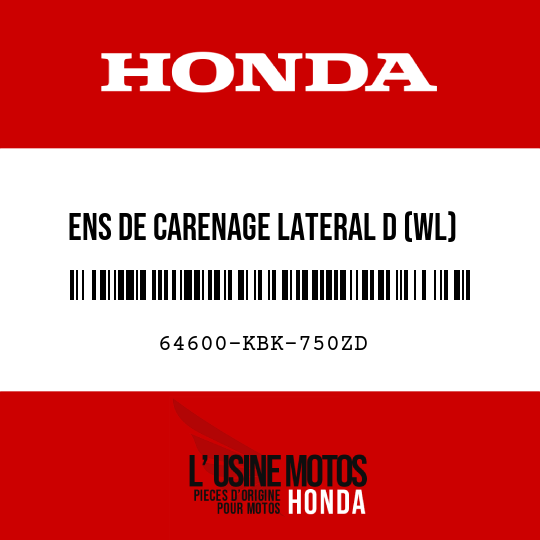 image de 64600-KBK-750ZD ENS DE CARENAGE LATERAL D (WL) TYPE5 