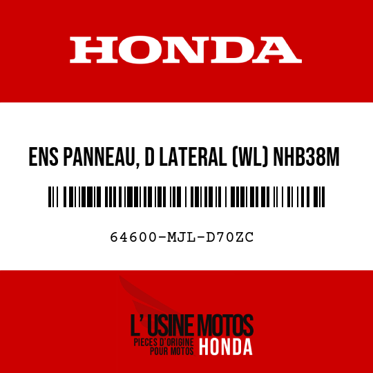 image de 64600-MJL-D70ZC ENS PANNEAU, D LATERAL (WL) NHB38M