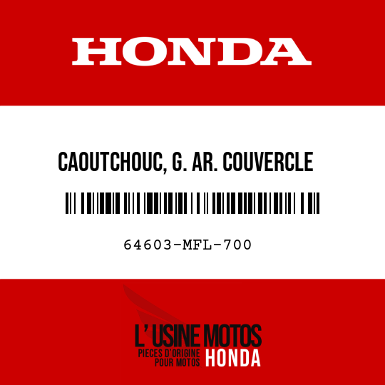 image de 64603-MFL-700 CAOUTCHOUC, G. AR. COUVERCLE INFERIEUR