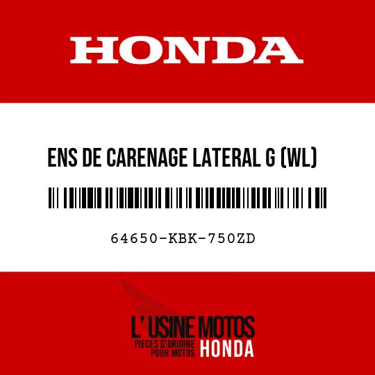 image de 64650-KBK-750ZD ENS DE CARENAGE LATERAL G (WL) TYPE5 