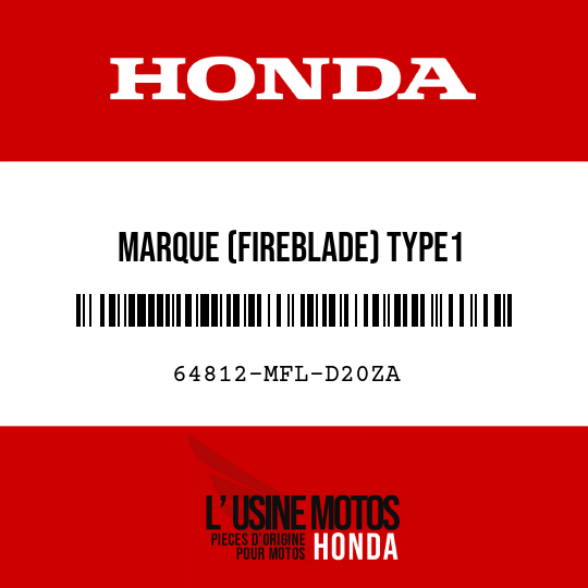 image de 64812-MFL-D20ZA MARQUE (FIREBLADE) TYPE1