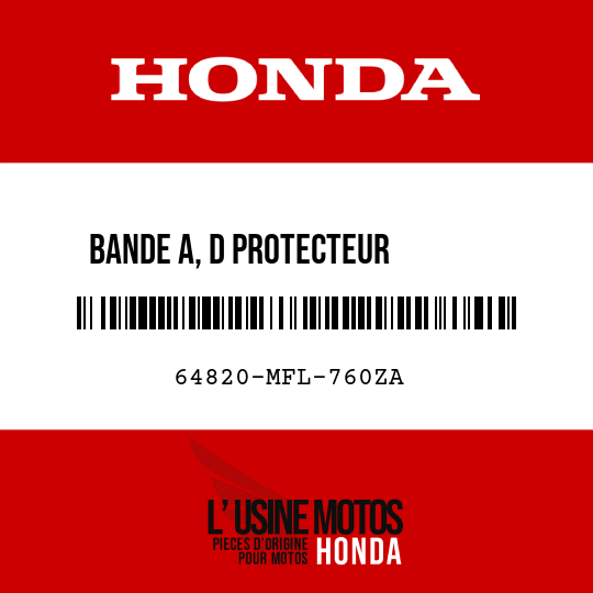 image de 64820-MFL-760ZA BANDE A, D PROTECTEUR        SUPERIEUR TYPE1