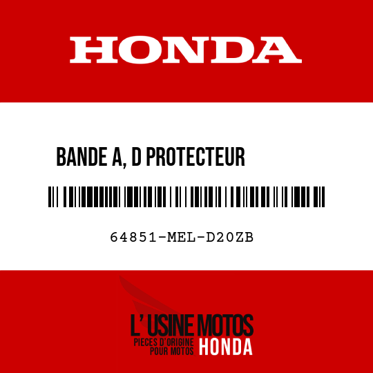 image de 64851-MEL-D20ZB BANDE A, D PROTECTEUR        SUPERIEUR () TYPE2