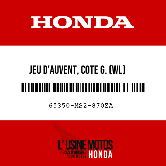 image de 65350-MS2-870ZA JEU D'AUVENT, COTE G. (WL) NH193P/R167/1 