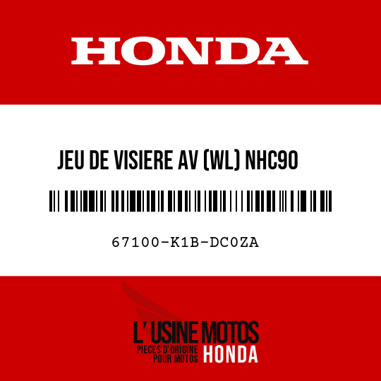 image de 67100-K1B-DC0ZA JEU DE VISIERE AV (WL) NHC90